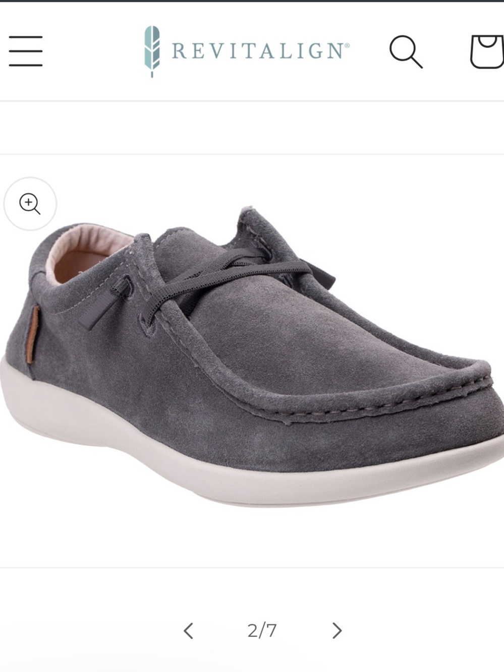 REVITALIGN 13 EE Men's Slip-On Carefree Suede Orthotic Loafers Gray WACO Shoe